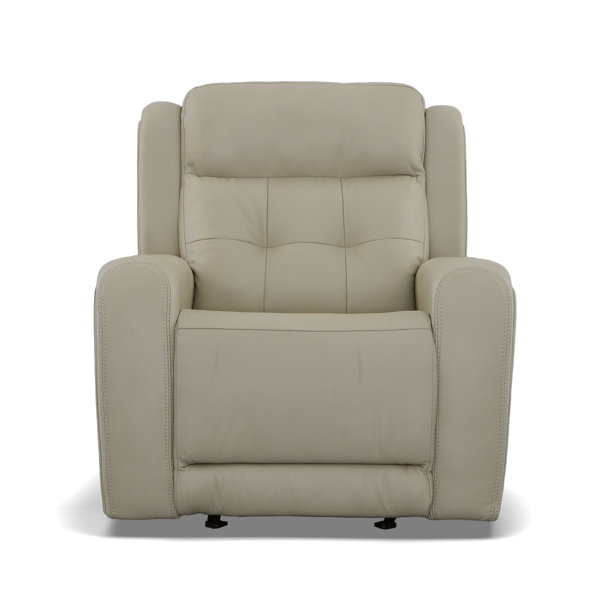Flexsteel Grant 39" Wide Genuine Leather Power Glider Standard Recliner & Reviews Wayfair